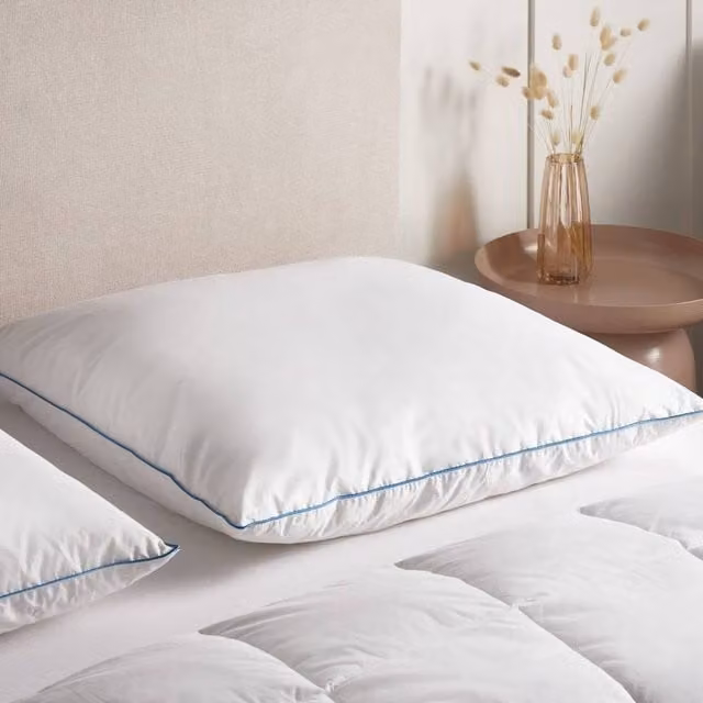 Wyld Haus White Duck Feather and Down Pillow with Cotton Cover, 80 x 80 cm