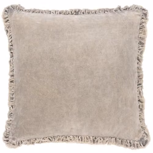 Yard Bertie Cotton Velvet Square Cushion in Beige, W/D/H: 45 x 45 x 45 cm – 1