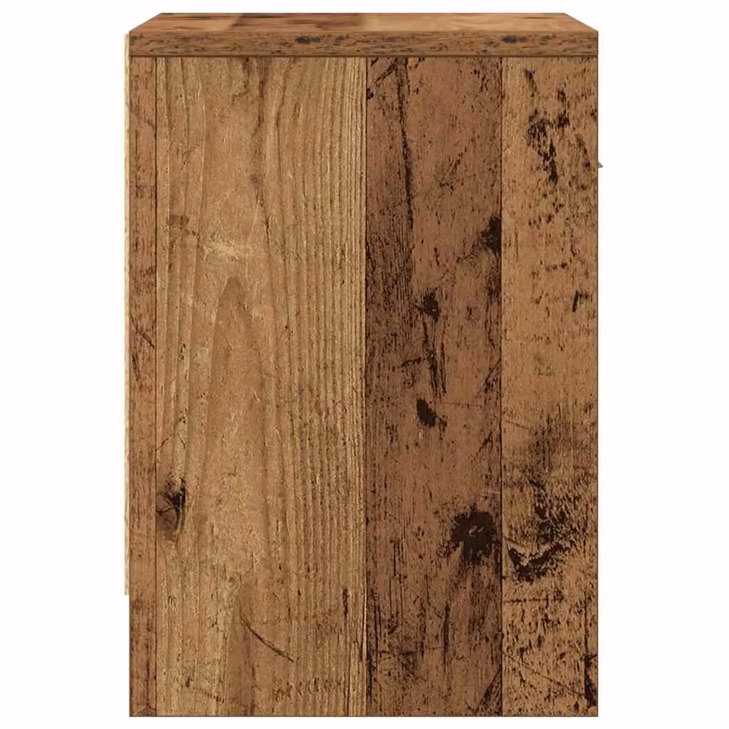 Berkfield Home Set of 2 Bedside Cabinets with Drawer in Brown Old Wood, W: 39 cm, D: 28 cm, H: 41 cm – 4