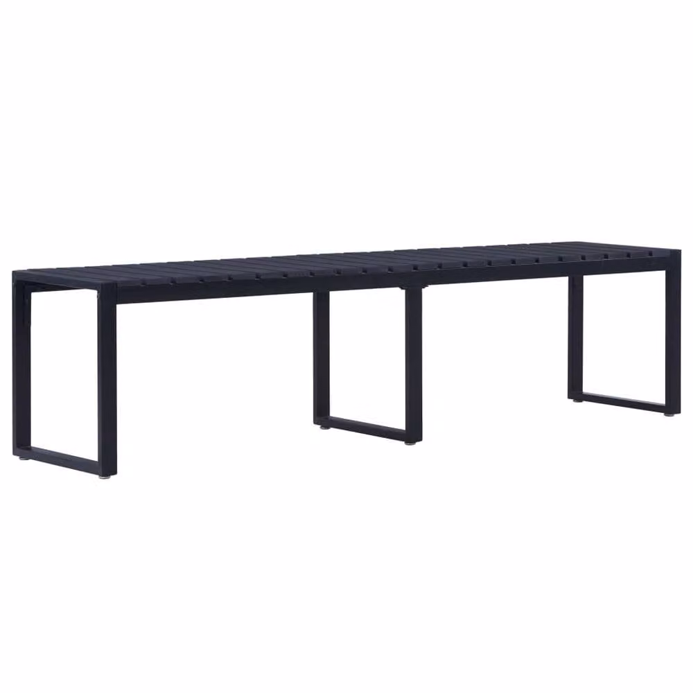 Berkfield Home Beautiful Garden Bench in Black, W/D/H: 180 x 40 x 45 cm – 1