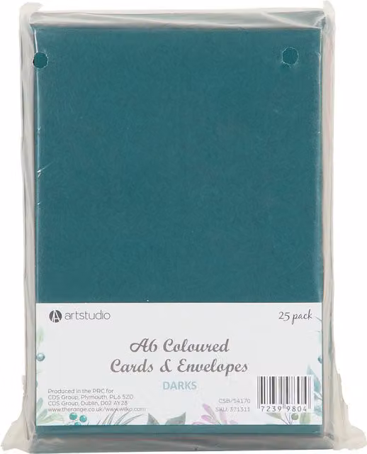Art Studio Multicolour A6 Coloured Cards and Envelopes with White Paper