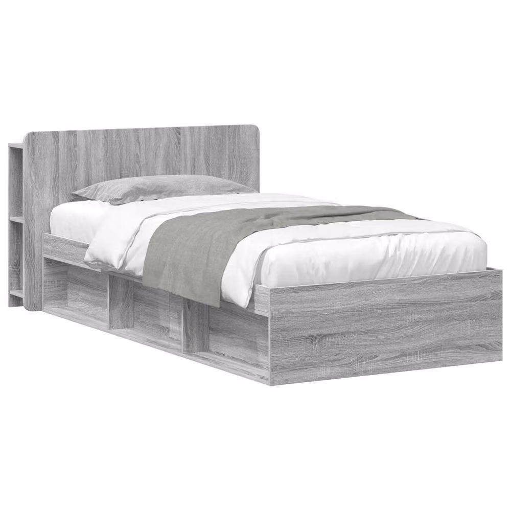 Berkfield Home Modern Bed Frame with Storage Drawers in Grey Sonoma, W/D/H: 190 x 75 x 75 cm – 2
