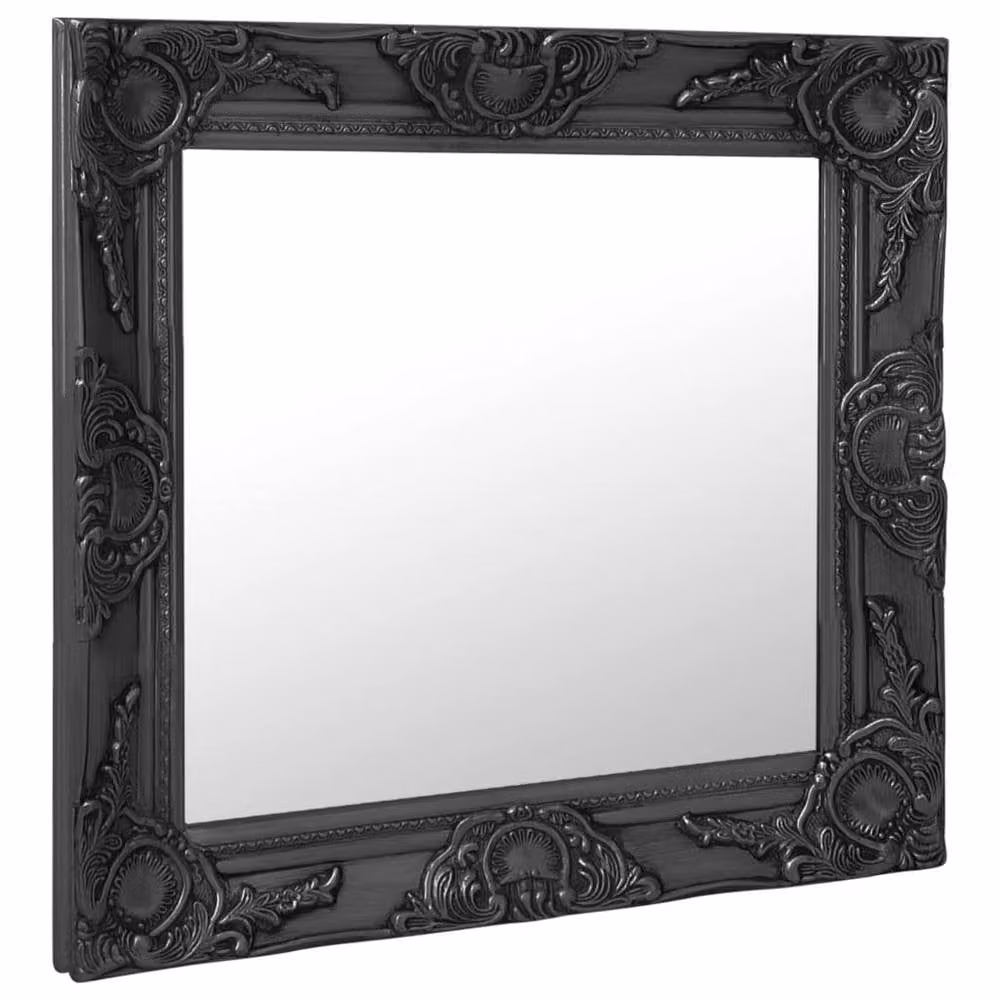 Berkfield Home Baroque Style Wall Mirror, Black, W: 60 cm, H: 60 cm – 3