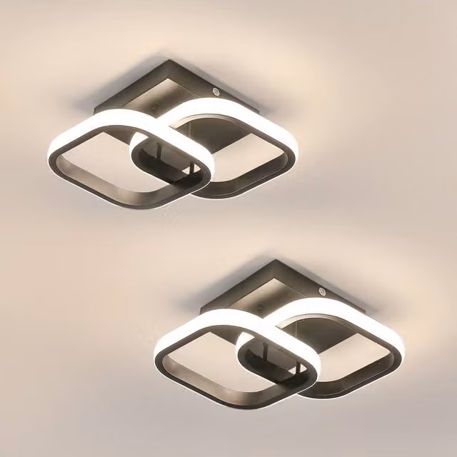 Pheashine 2-Pack Square LED Ceiling Lights, 22W, 4500K Neutral White, Black, W/D/H: 23 x 23 x 23 cm – 1