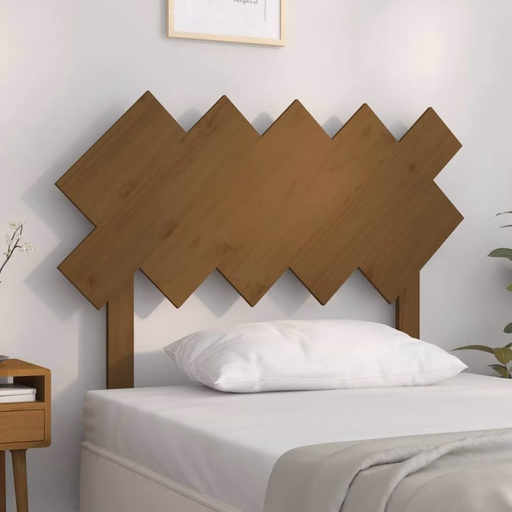 Berkfield Home Rustic Solid Pine Bed Headboard in Honey Brown, W: 104 cm, D: 3 cm, H: 80.5 cm – 2