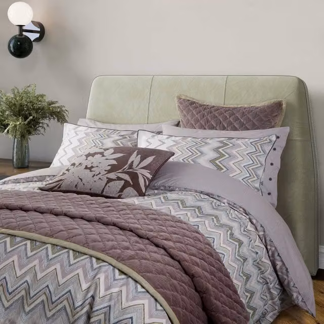 Bedeck of Belfast Claudia Double Duvet Cover Set, Pink and Green, W/D/H: 140 x 200 cm