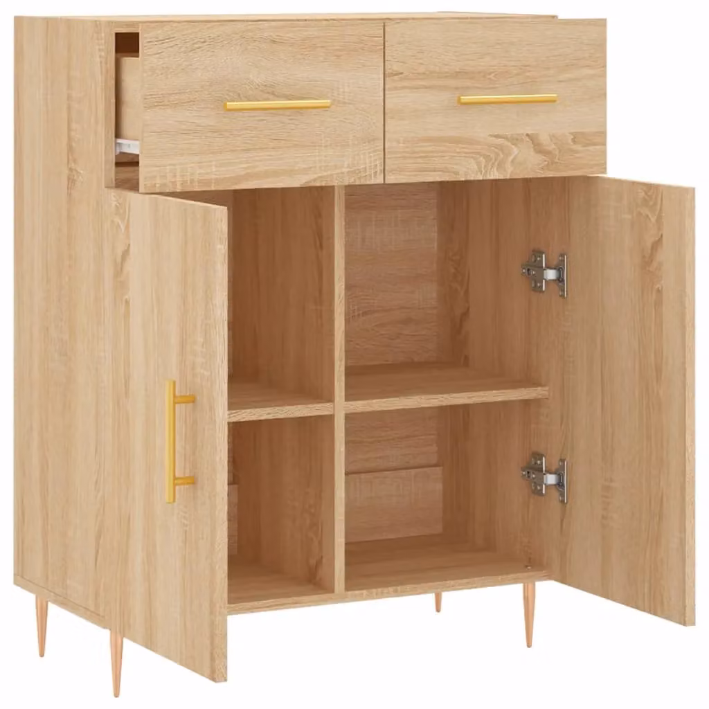 Berkfield Home Sonoma Oak Sideboard in Brown, W: 69.5 cm, D: 34 cm, H: 90 cm – 3