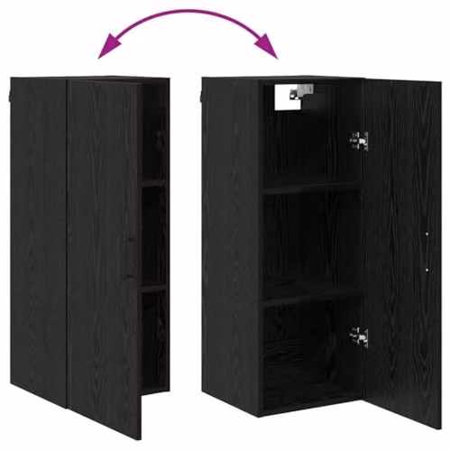 vidaXL Modern Black Tall Unit with Hinged Doors and Internal Shelves, W/D/H: 34.5 x 34 x 180 cm – 4