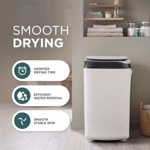 DMD Collective 9kg Top Loader Spin Dryer with Stainless Steel Drum in White or Silver – 5