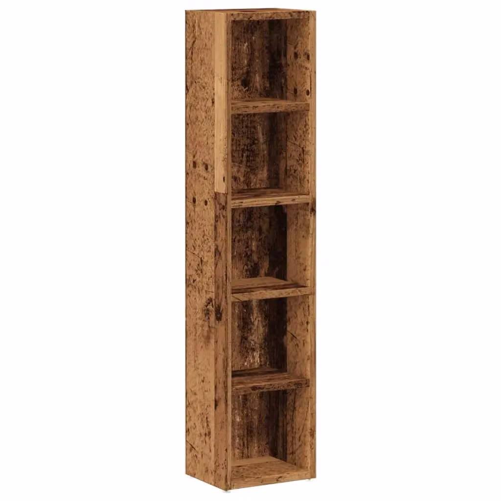 Berkfield Home Set of 2 Wall Mounted CD Cabinets in Brown Old Wood, W/D/H: 21 x 16 x 93.5 cm – 4