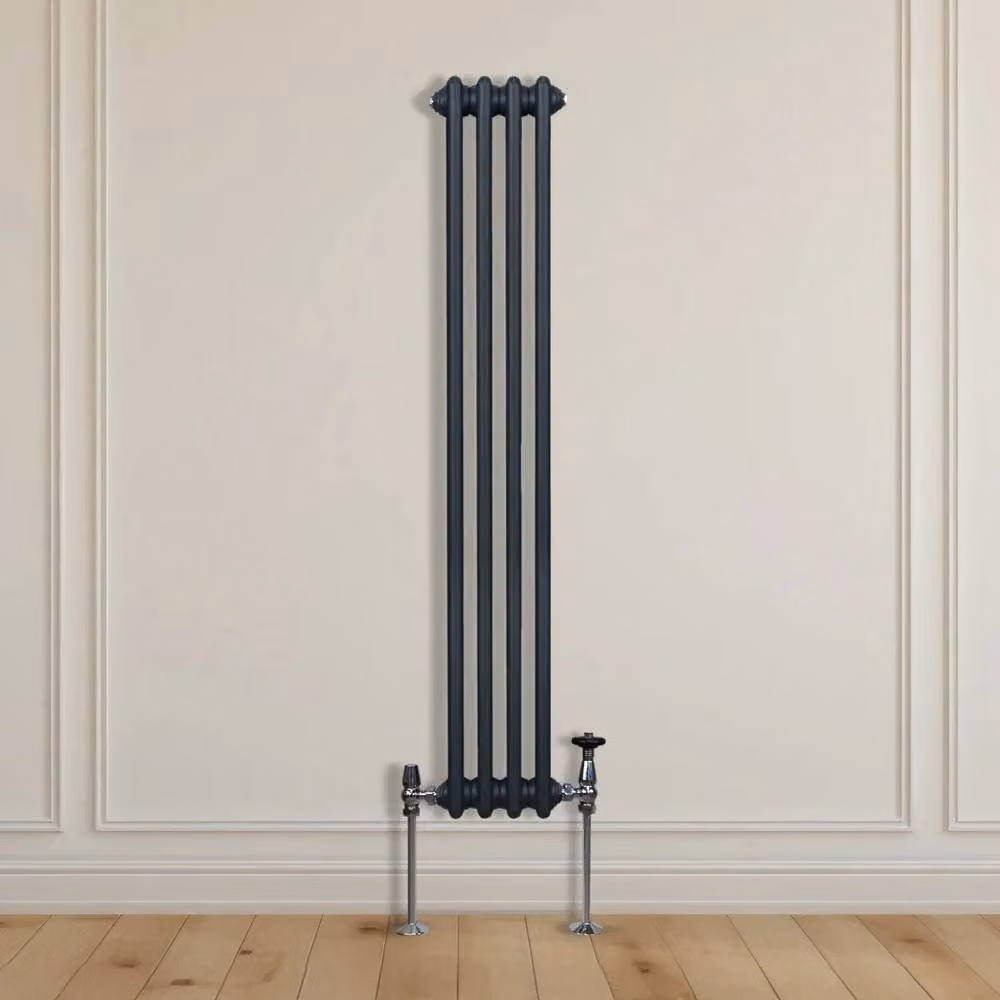 Monstershop Traditional 2 Column Steel Radiator in Anthracite Grey, H 150 cm x W 20.2 cm x D 7 cm – 8
