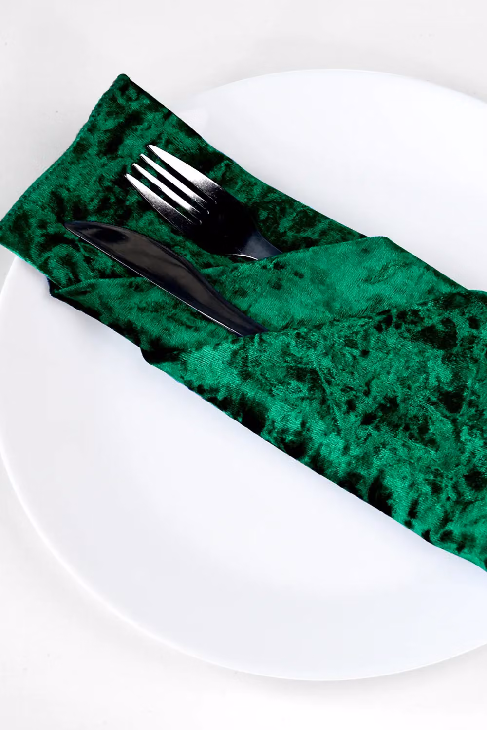 Neel Blue Diamond Velvet Napkin in Bottle Green, 50 x 50 cm – 2