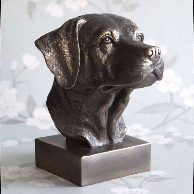 Animal Crackers Labrador Dog Head Bust Ornament, Bronze Effect Brown