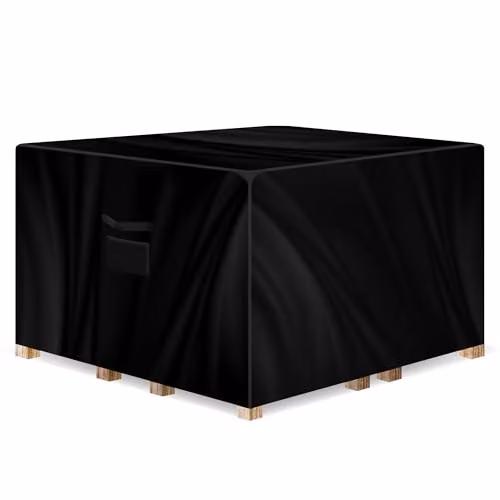 Gracious Gardens Waterproof Square Outdoor Patio Sofa Cover, Black, W/D/H: 150 x 150 x 75 cm