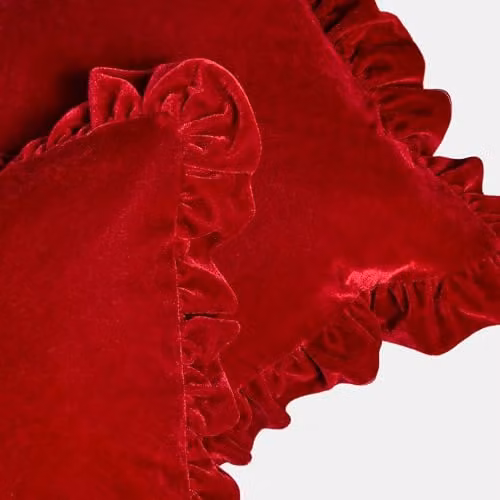 OHS Velvet Plush Square Cushion Covers, Red, 2 Pack, W/D/H: 45 x 45 x 45 cm – 3