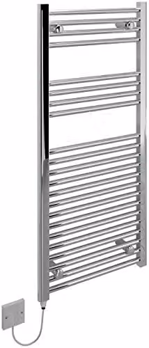 Kudox Electric Towel Warmer in Chrome and White, W/H: 50 x 110 cm