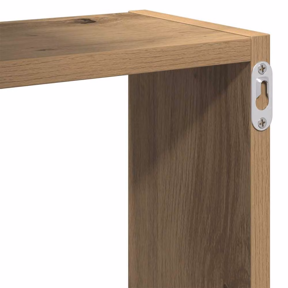 Berkfield Home Artisan Oak Wall Cube Shelves, Brown, W/D/H: 68 x 15 x 68 cm – 4