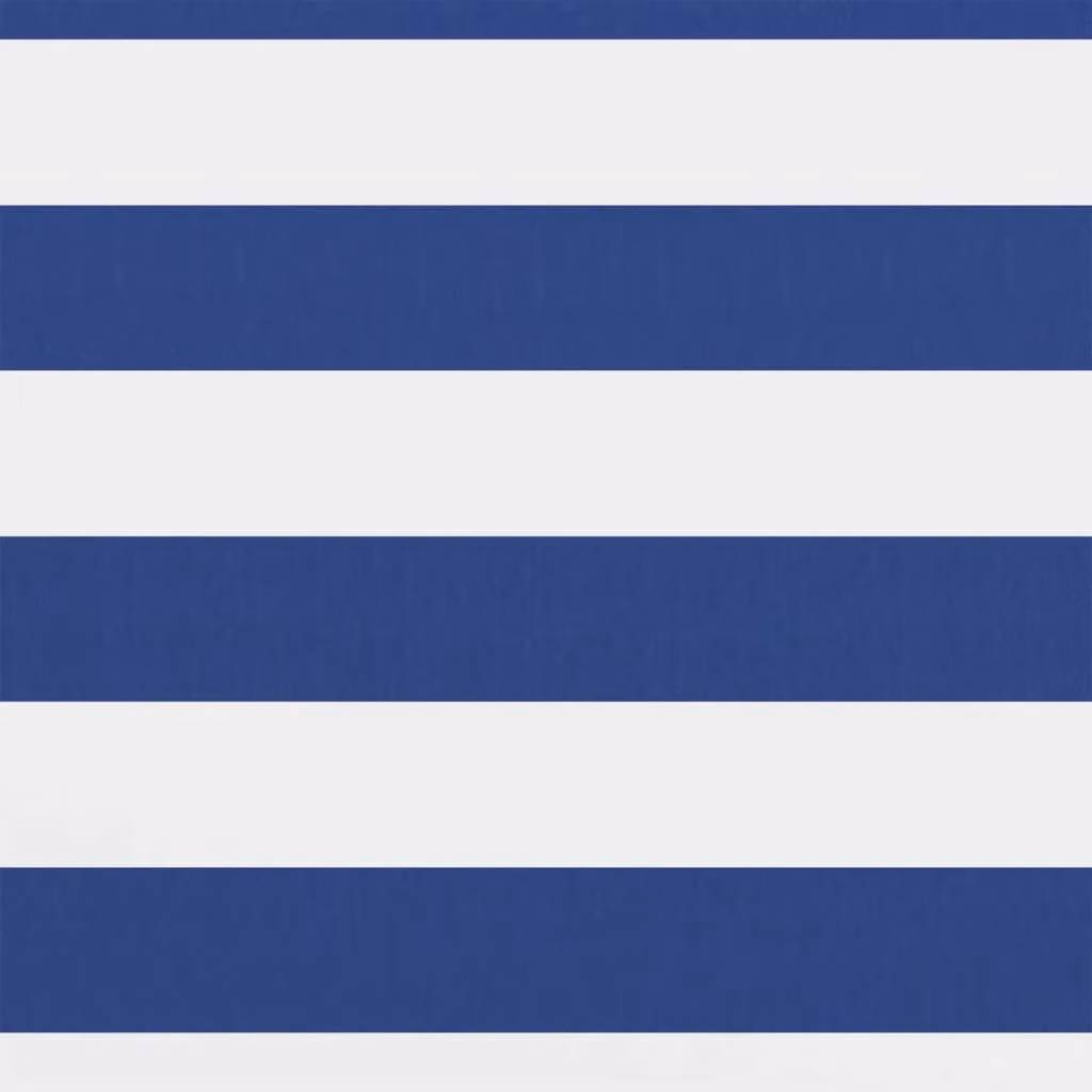 Berkfield Home Balcony Screen in White and Blue Oxford Fabric, W: 90 cm, L: 500 cm – 2
