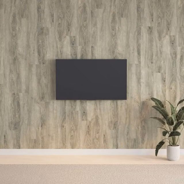 Berkfield Home Grey Wood Look PVC Wall Panels, H: 206 cm, W: 91.5 cm – 1