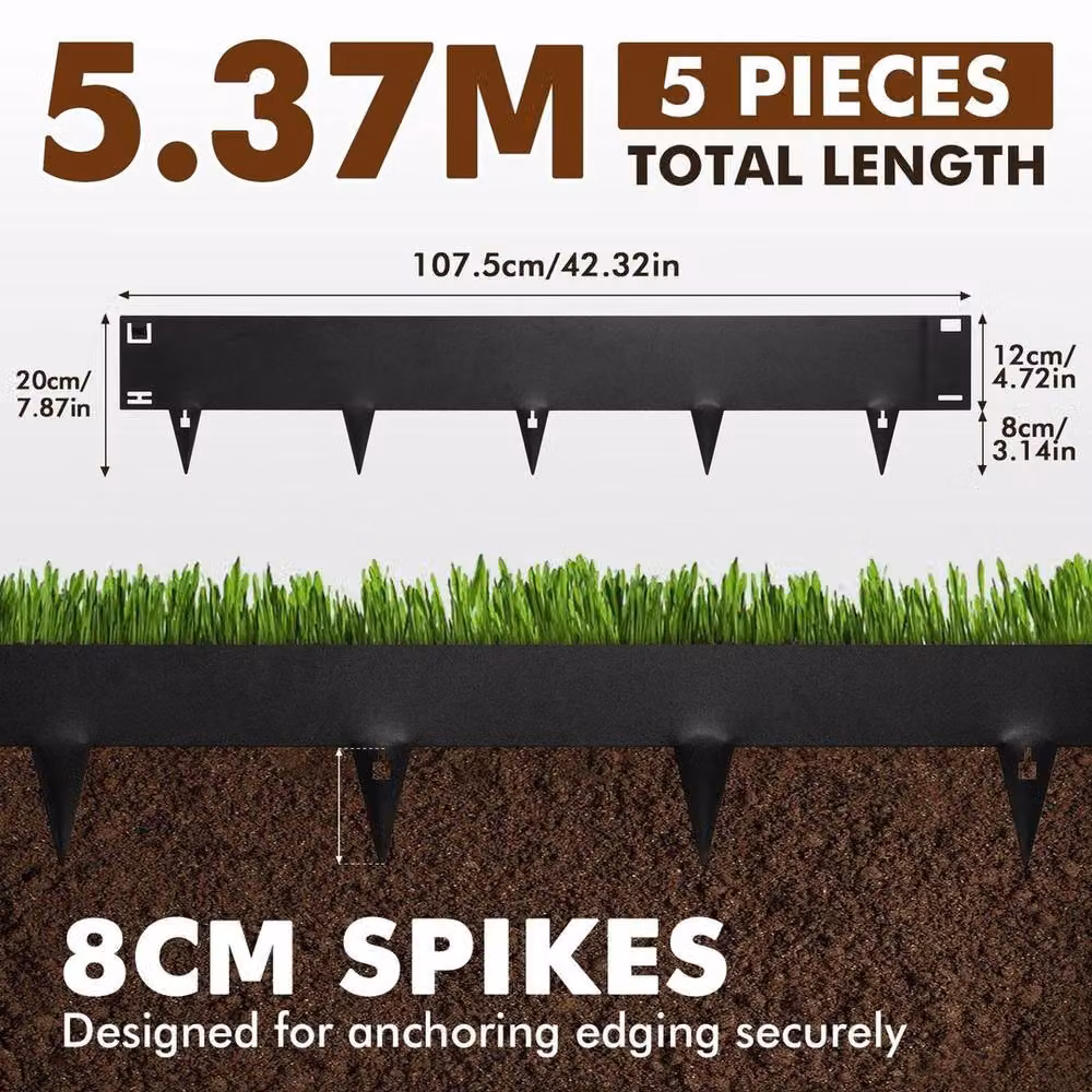 SPETLEK Steel Flexible Lawn Edging Set in Black – 2