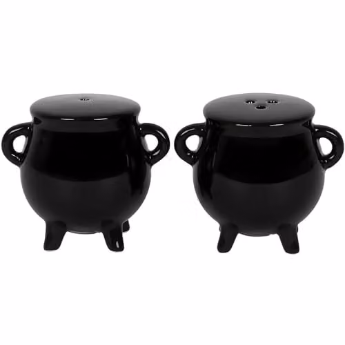 Something Different Black Ceramic Cauldron Salt and Pepper Shaker Set, W/D/H: 7.0 x 6.0 x 5.5 cm – 2