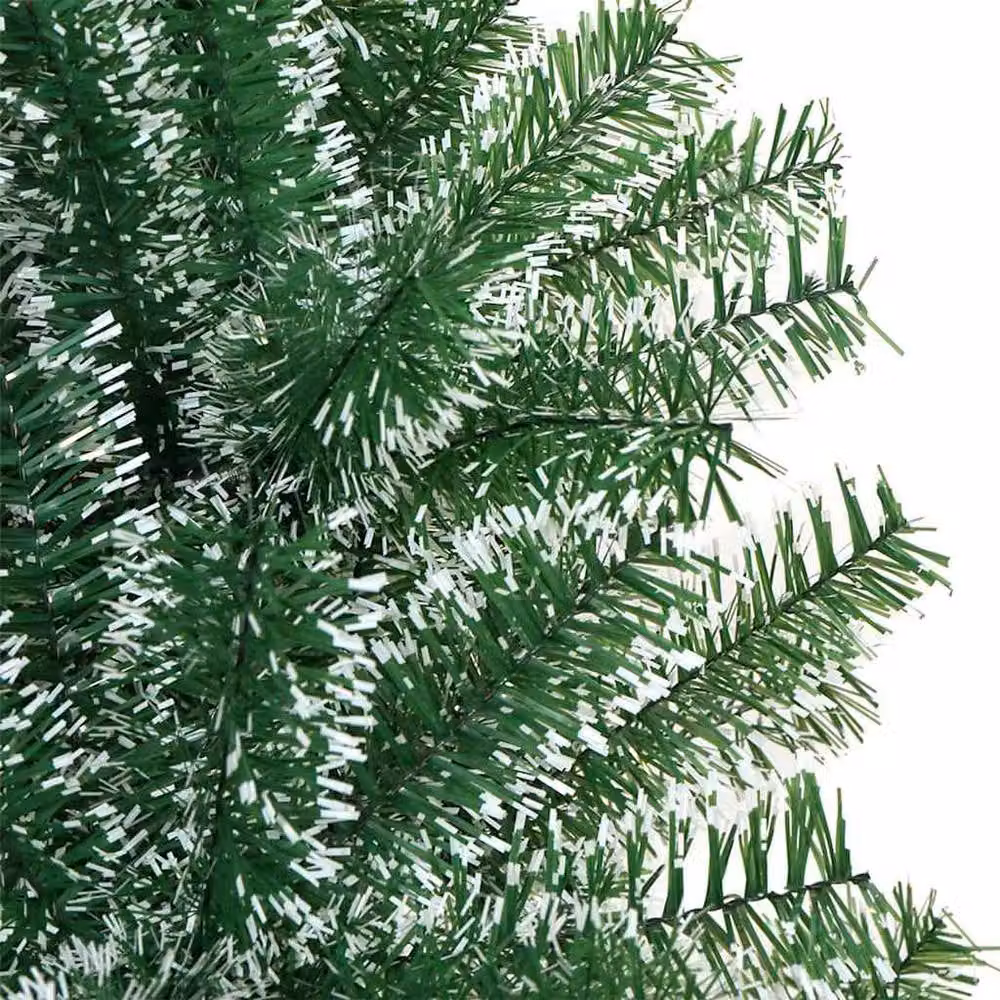 Berkfield Home Snow Flocked Artificial Christmas Tree with LED Lights, Green, Height: 210 cm – 4