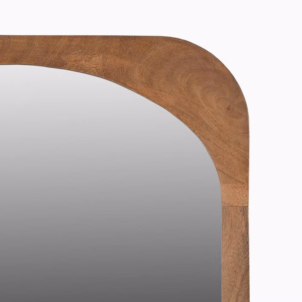 FurnitureboxUK Finley Mid-Century Walnut Wood Wall Mirror, Brown, W: 90 cm, H: 50 cm – 4