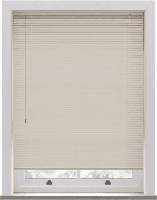NewEdgeBlinds PVC Venetian Blind with 25mm Slats in Beige, W: 152 cm, H: 85 cm