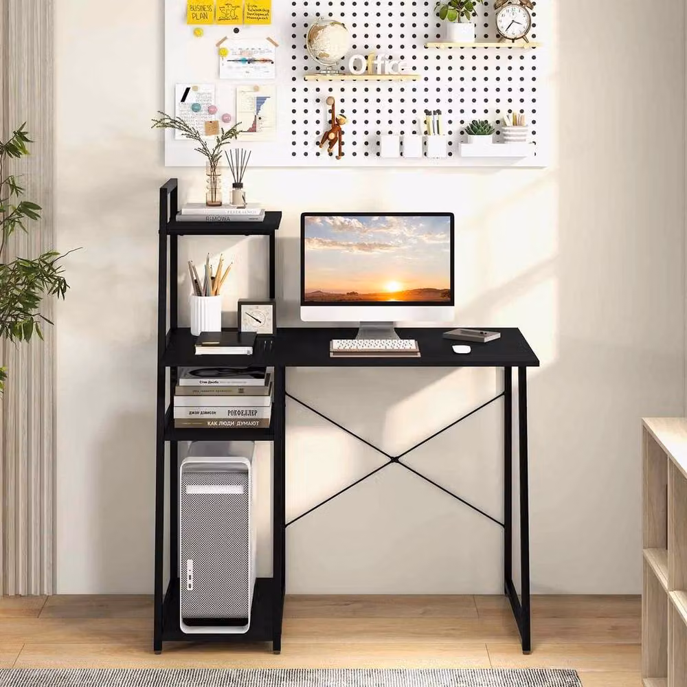 Kelvenix Modern Black Metal Writing Desk for Home Office, W/D/H: 125 x 50 x 77 cm – 3