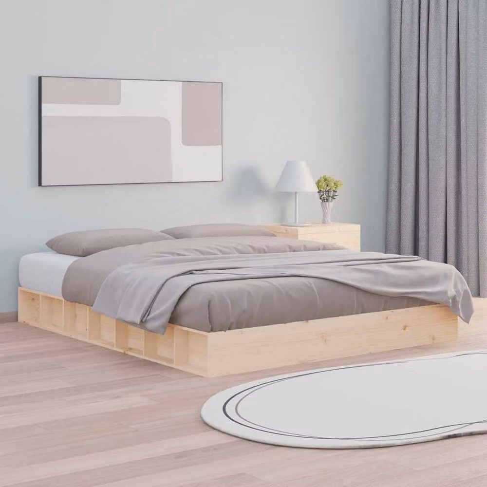 Berkfield Home Rustic Solid Pine Bed Frame, Beige, W: 160 cm, D: 200 cm – 2