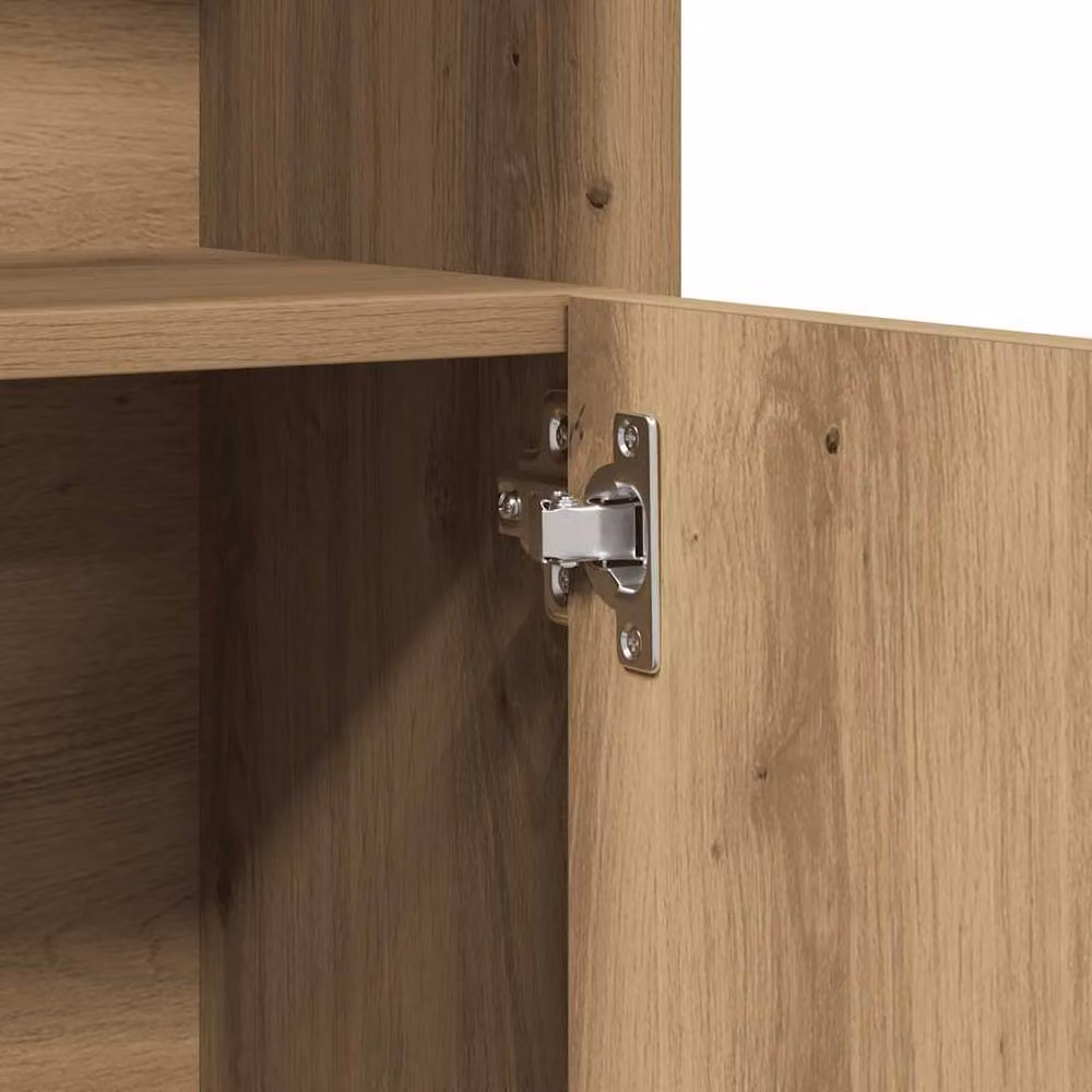 Berkfield Home Artisan Oak Bathroom Cabinet, Brown, W/D/H: 32 x 25.5 x 190 cm – 4