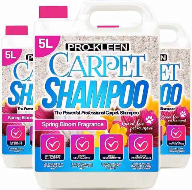 ProKleen Carpet Cleaning Shampoo Odour Remover with Spring Bloom Fragrance, 3 x 5L – 1