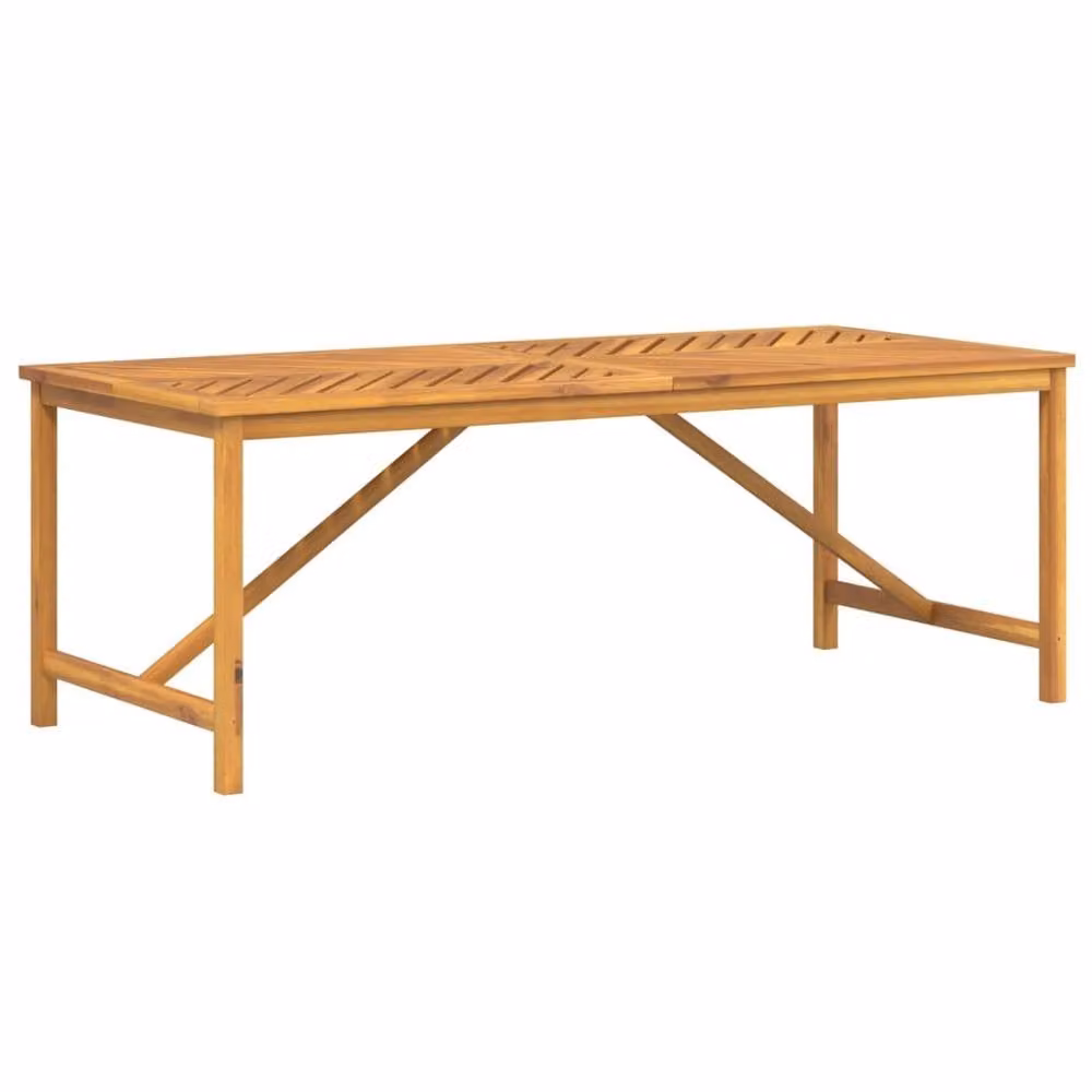 Berkfield Home Garden Dining Table in Brown Solid Acacia Wood W/D/H: 200 x 90 x 74 cm