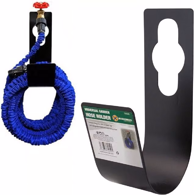 Bargains-Galore Black Metal Minimalist Wall Bracket Hose Holder
