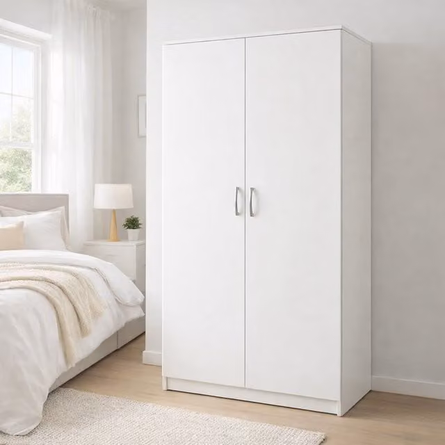 TJS Venice 2 Door Wardrobe in White