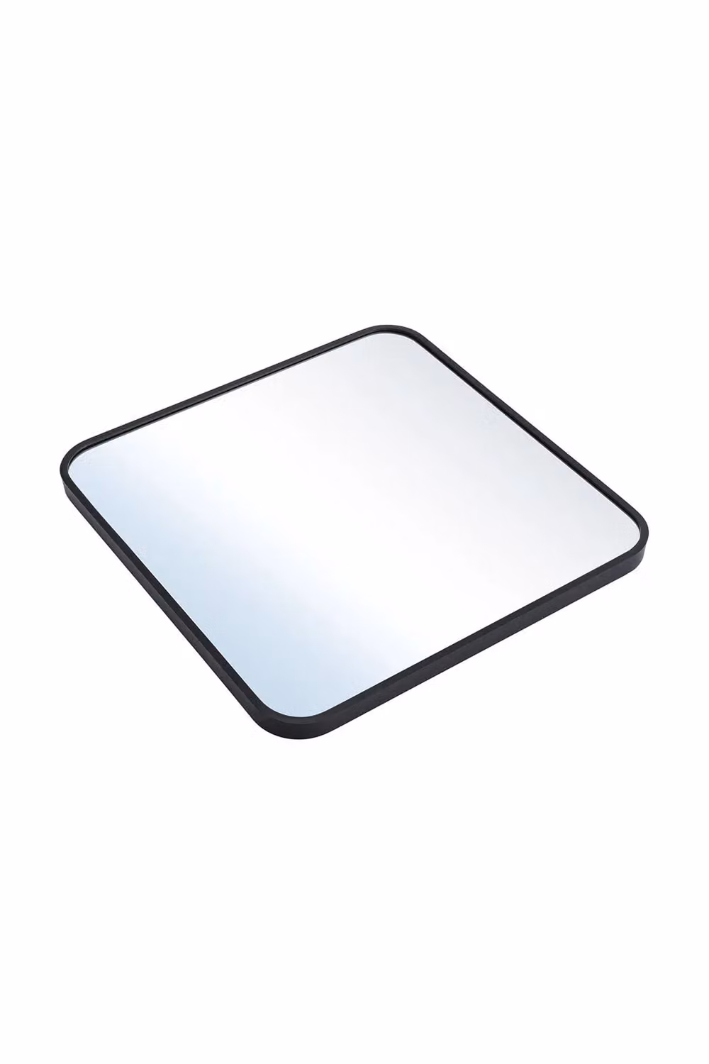 Living and Home Minimalist Square Wall Mirror with Black Aluminum Alloy Frame, W: 50 cm, H: 50 cm – 4