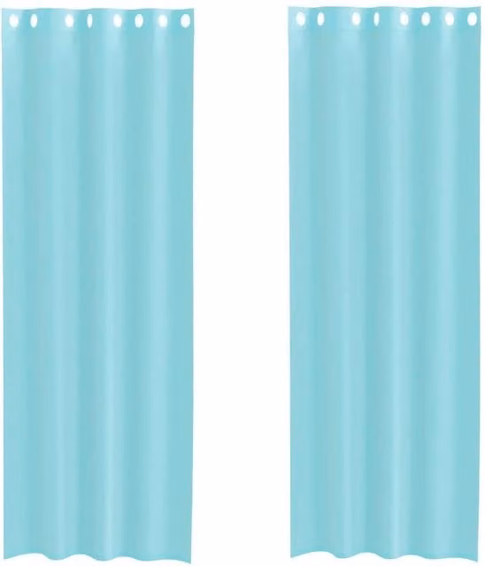 Berkfield Home Turquoise Voile Fabric Panel Curtains with Eyelets, 2 Pack