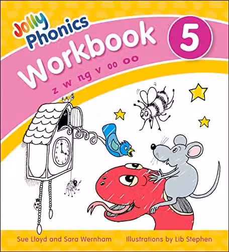 Jolly Phonics Workbook 5 in Precursive Letters Multicolour Paper Workbook