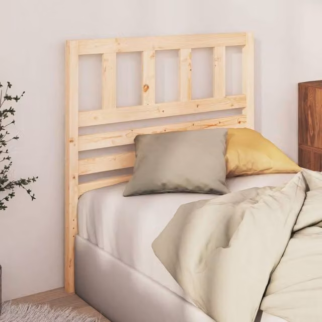 Berkfield Home Beautiful Bed Headboard in Light Tan Solid Pine, W/D/H: 81 x 4 x 100 cm – 1