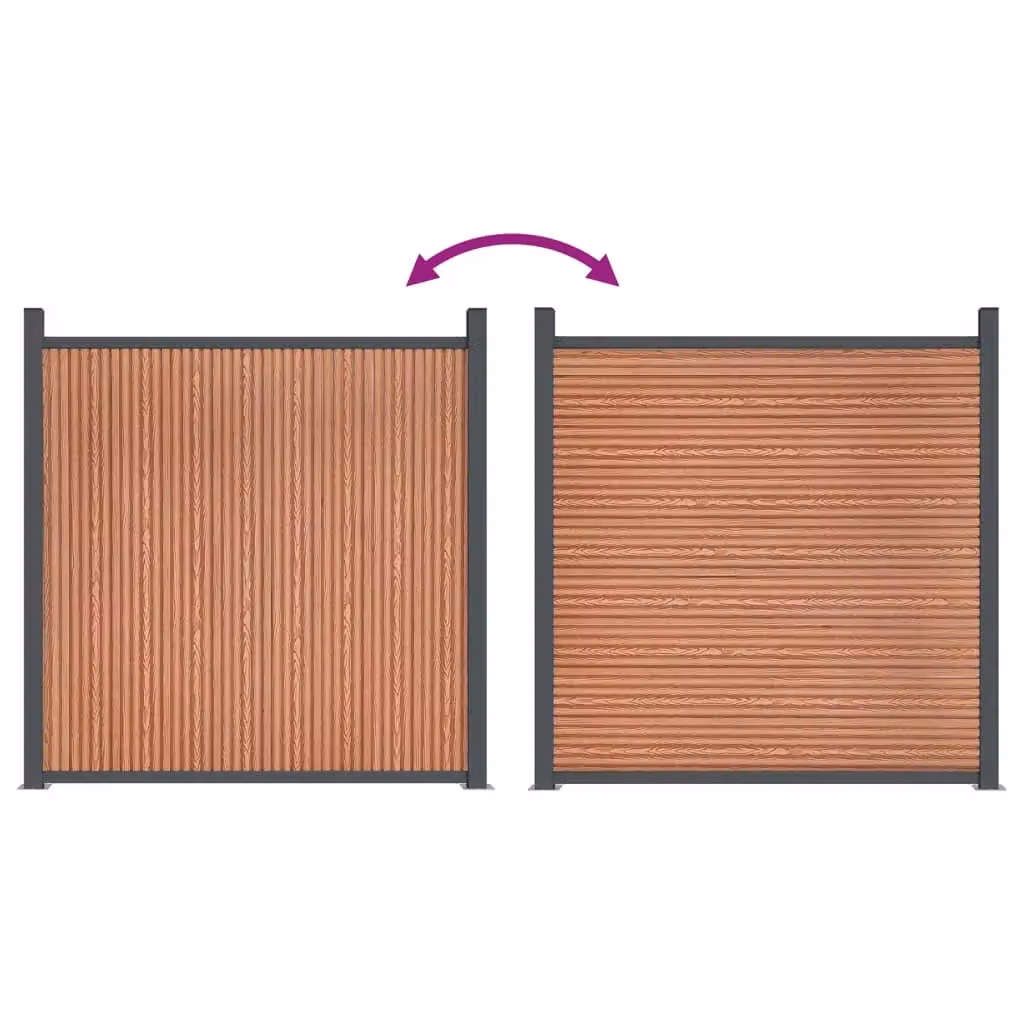 Berkfield Home WPC and Aluminium Fence Panel, Brown, W: 180 cm, H: 186 cm – 3