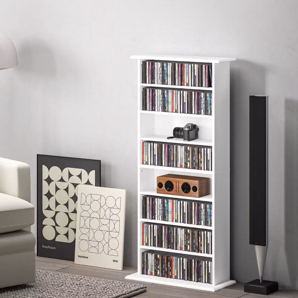 Wyld Haus Talasa White Wall Mounted CD Storage Unit with Adjustable Shelves – 3