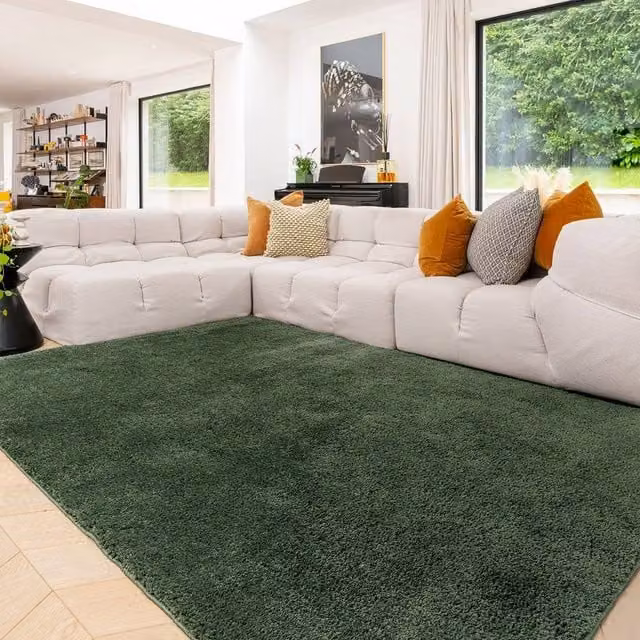 Kukoon Green Machine Washable Shaggy Rug, W: 160 cm, L: 230 cm – 1