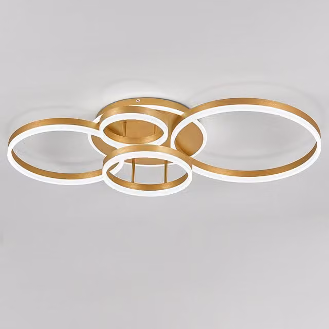 Living Star Modern LED Ceiling Light with Ring Design in Gold/Brass, Diameter: 20 cm, 112W