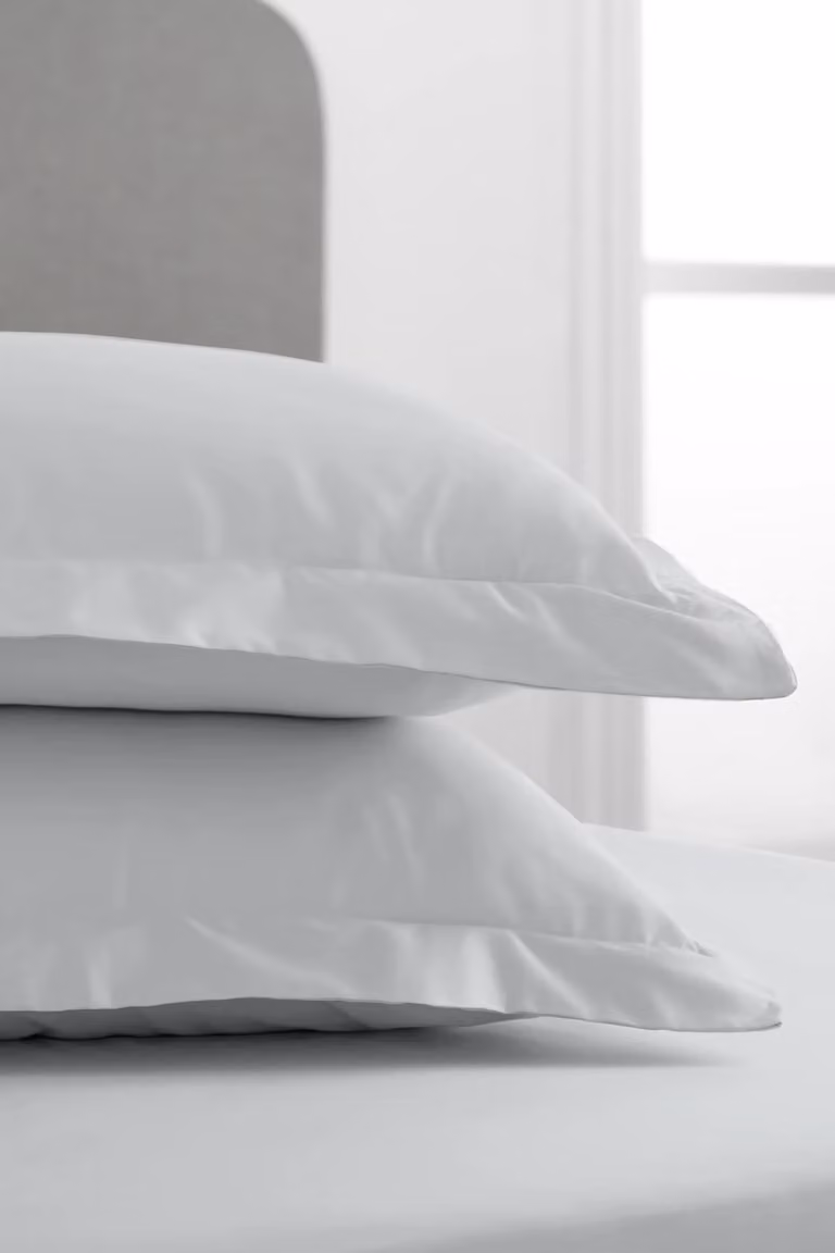 Bianca 400 Thread Count Cotton Sateen Oxford Pillowcase Pair in Grey, W/D/H: 50 x 75 cm