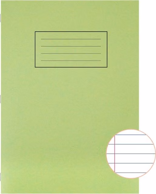 Silvine Green A4 Lined Exercise Book with 80 Pages and Softcover