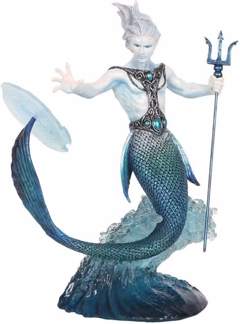 KDMK Water Elemental Wizard Figurine by Anne Stokes, Blue Plastic Tabletop Collectible