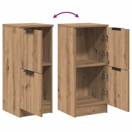 vidaXL Artisan Oak Sideboard in Brown, Engineered Wood, W/D/H: 30 x 30 x 70 cm – 3