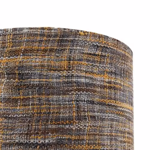 Happy Homewares Vintage Round Linen Fabric Lamp Shade in Mustard, Burgundy and Grey, W: 30 cm, H: 20 cm – 3