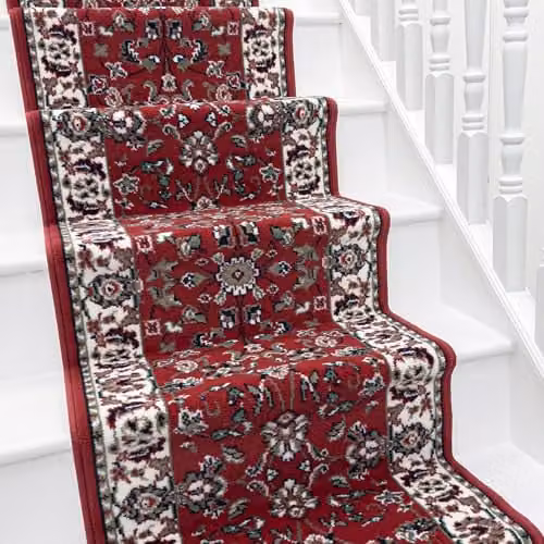 runrug Persian Stair Runner, Red, W: 60 cm, L: 720 cm