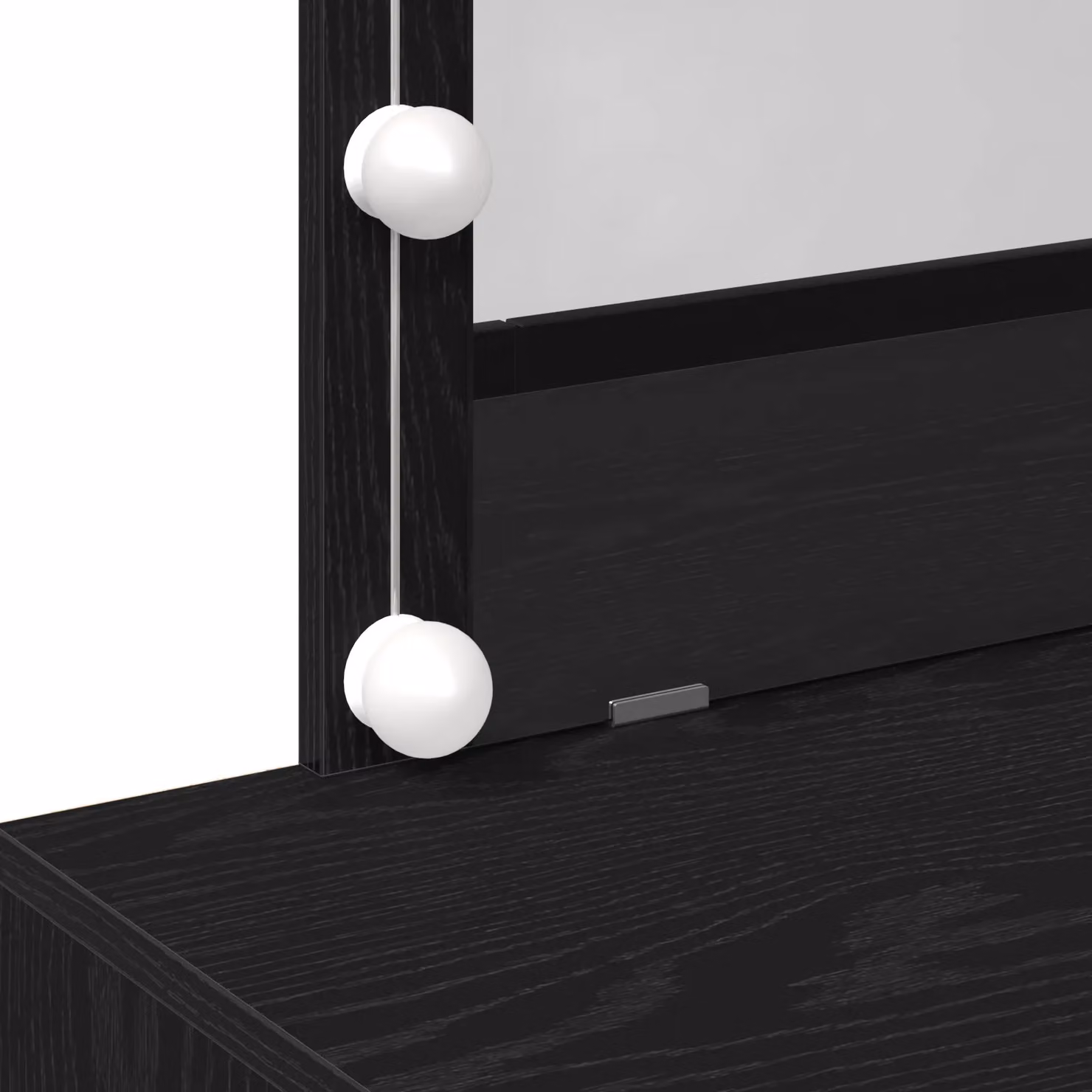 Berkfield Home Modern Black Oak Dressing Table with Hollywood LED, W/D/H: 100 x 40 x 120 cm – 6